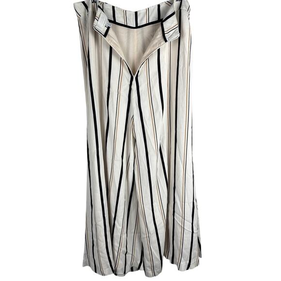 Anthropologie ETT:TWA Plus Manon Striped Flared Wide Leg Pants White Size 14 - Picture 5 of 14